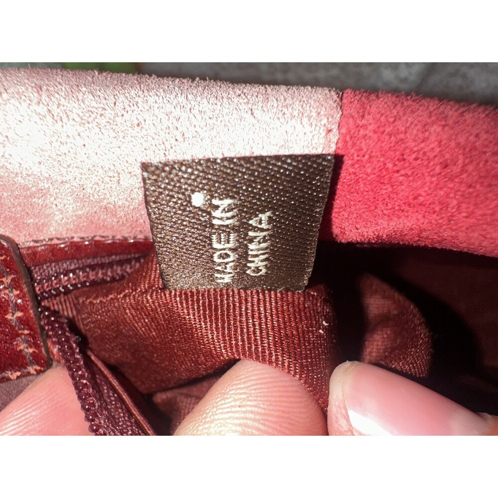 Vintage Y2K Coach Hampton Mosaic Patchwork Suede Top Handle Pouch Pink Purple - Picture 9 of 9